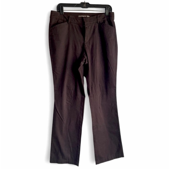 Dockers Pants - Dockers Women's Dark Brown Straight Leg Trousers Size 10